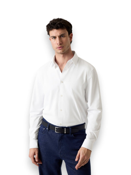 Guess Ls Tech Solid Shirt - Camicia Uomo - Bianco