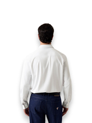 Guess Ls Tech Solid Shirt - Camicia Uomo - Bianco