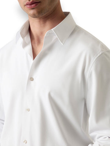 Guess Ls Tech Solid Shirt - Camicia Uomo - Bianco