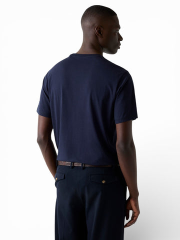 Guess Ss Cn Arm Logo Script Tee - T-Shirt Uomo - Blu