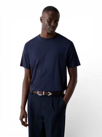 Guess Ss Cn Arm Logo Script Tee - T-Shirt Uomo - Blu
