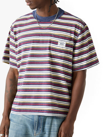Guess Original Go Boxy Cropped Striped Pocket - T-Shirt Unisex - Sandy Shore
