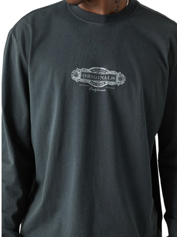 Guess Original Go Ls Graphic Tee - T-Shirt Unisex - Grigio Scuro