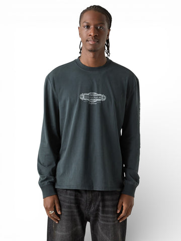 Guess Original Go Ls Graphic Tee - T-Shirt Unisex - Grigio Scuro