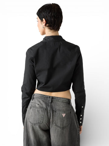 Guess Original Go Cropped Corset Shirt - Camicie Donna - Nero