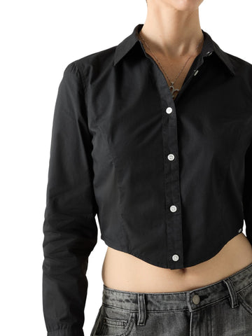 Guess Original Go Cropped Corset Shirt - Camicie Donna - Nero