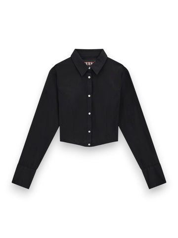 Guess Original Go Cropped Corset Shirt - Camicie Donna - Nero