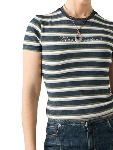 Guess Original Go Vintage Stripe Baby Tee - T-Shirt Donna - Multicolore