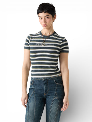 Guess Original Go Vintage Stripe Baby Tee - T-Shirt Donna - Multicolore