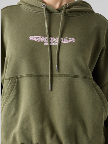 Guess Original Go Bubble Hem Os Hoodie - Felpe Donna - Verde