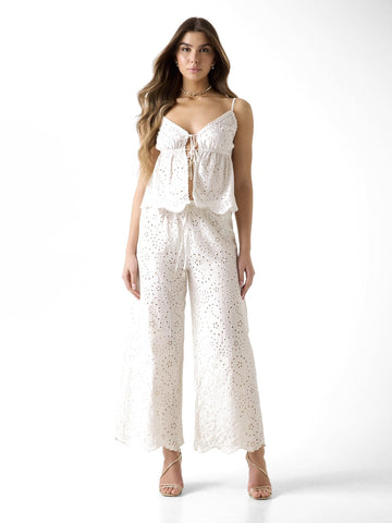 Guess Celeste Sangallo Pants - Pantaloni Donna - Panna