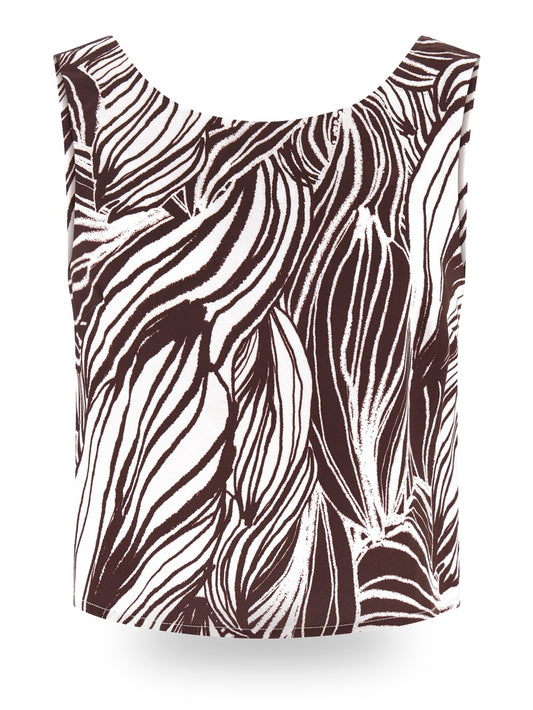 Guess Zoe Leaf Knot Crop Top - T-Shirt Donna - Multicolore