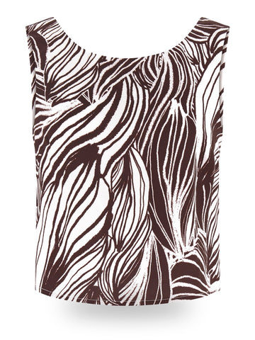 Guess Zoe Leaf Knot Crop Top - T-Shirt Donna - Multicolore