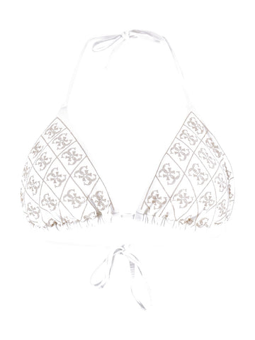 Guess Diane Rem Padding Triangle Bra - Costumi Donna - Bianco/Oro