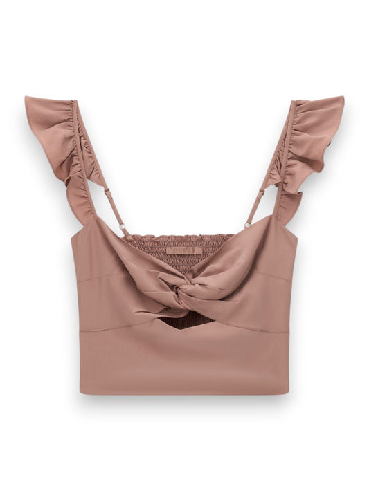 Guess Rossana Cropped Top - T-Shirt Donna - Marrone