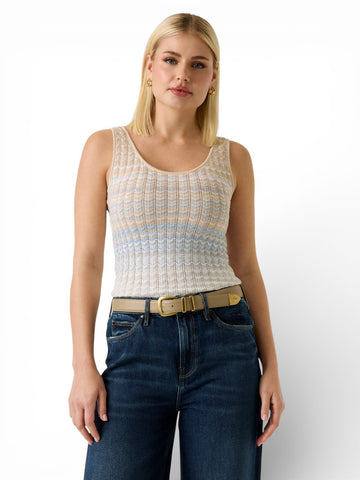 Guess Sl Rosalyn Tank Top Swtr - Maglieria Donna - Beige/Celeste