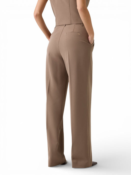 Guess Nausica Wide Leg Pant - Pantaloni Donna - Beige