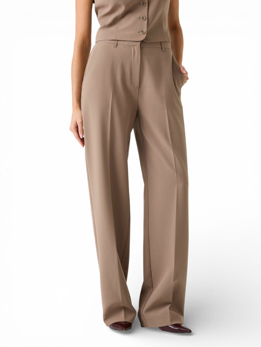 Guess Nausica Wide Leg Pant - Pantaloni Donna - Beige
