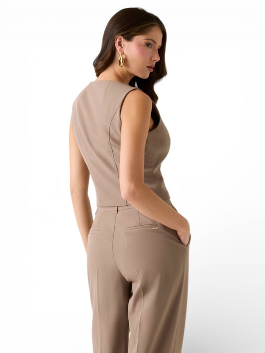 Guess Sl Nausica Tailored Vest - Gilet Donna - Beige