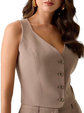 Guess Sl Nausica Tailored Vest - Gilet Donna - Beige