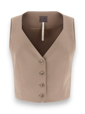 Guess Sl Nausica Tailored Vest - Gilet Donna - Beige