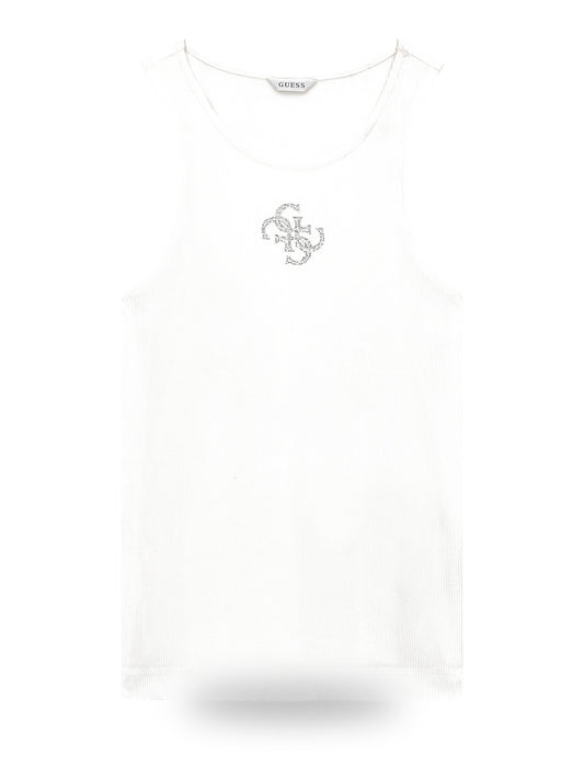 Guess Sl Round Nk Guendalina Top - T-Shirt Donna - Bianco