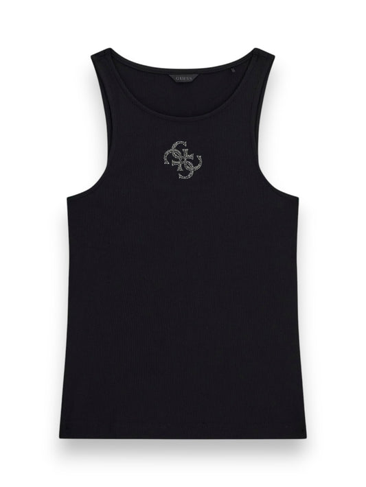 Guess Sl Round Nk Guendalina Top - T-Shirt Donna - Nero
