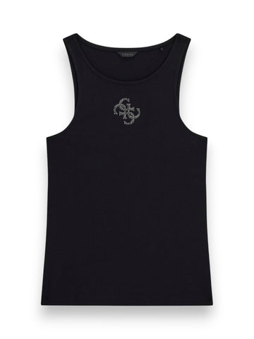 Guess Sl Round Nk Guendalina Top - T-Shirt Donna - Nero