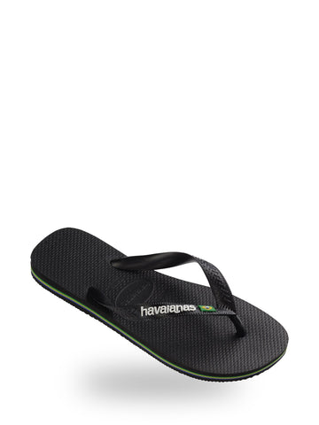 Havaianas Brasil Logo - Ciabatte Unisex - Black/Black