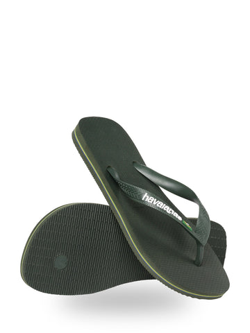 Havaianas Brasil Logo - Ciabatte Unisex - Green Olive/Green Olive