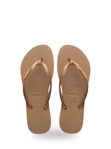 Havaianas Slim Logo Metallic - Ciabatte Unisex - Rose Gold