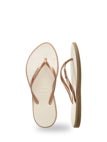 Havaianas Slim Point - Ciabatte Unisex - Rose Gold/Beige
