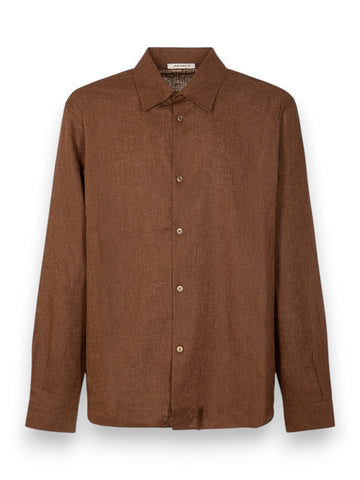 Hinnominate Camicia In Lino - Camicie Uomo - Moka