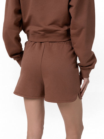 Hinnominate Shorts Felpa Spacchetti Laterali - Shorts Donna - Moka