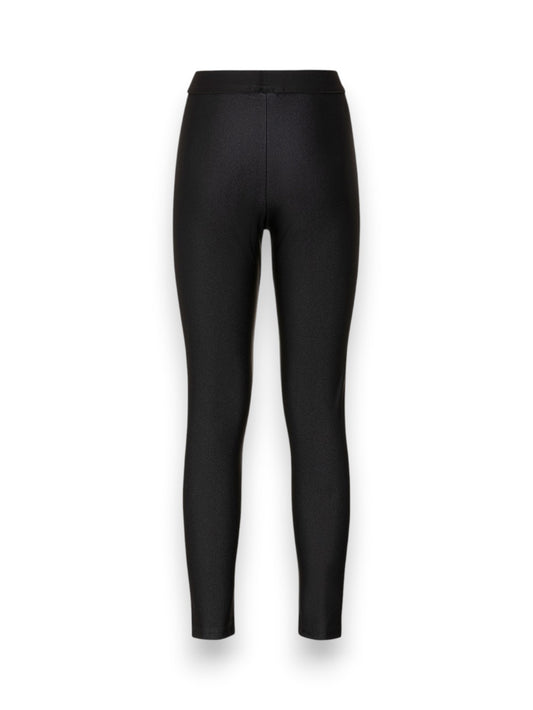 Hinnominate Leggings In Lycra Lucida Con Elastico Logato - Pantaloni Donna - Nero