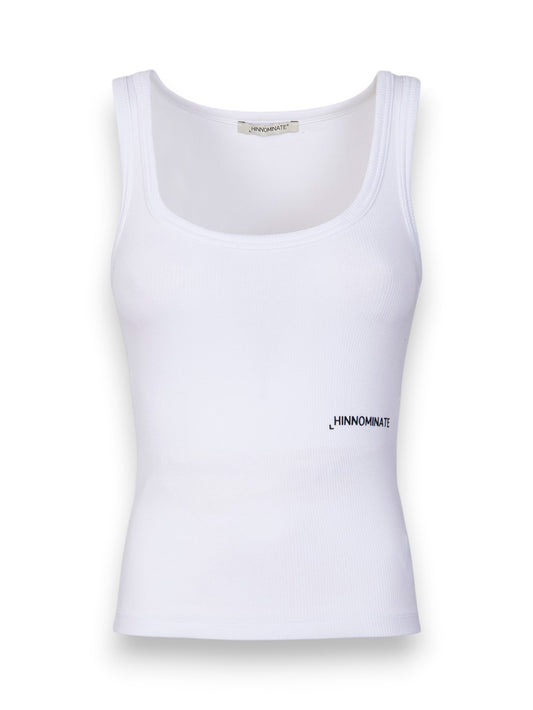 Hinnominate Canotta In Costina Con Scollo Rotondo - T-Shirt Donna - Bianco Ottico