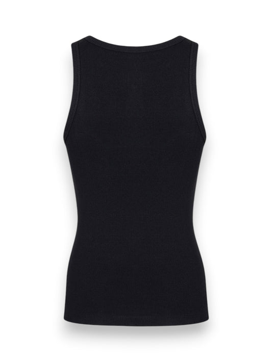 Hinnominate Canotta In Costina Con Scollo Rotondo - T-Shirt Donna - Nero