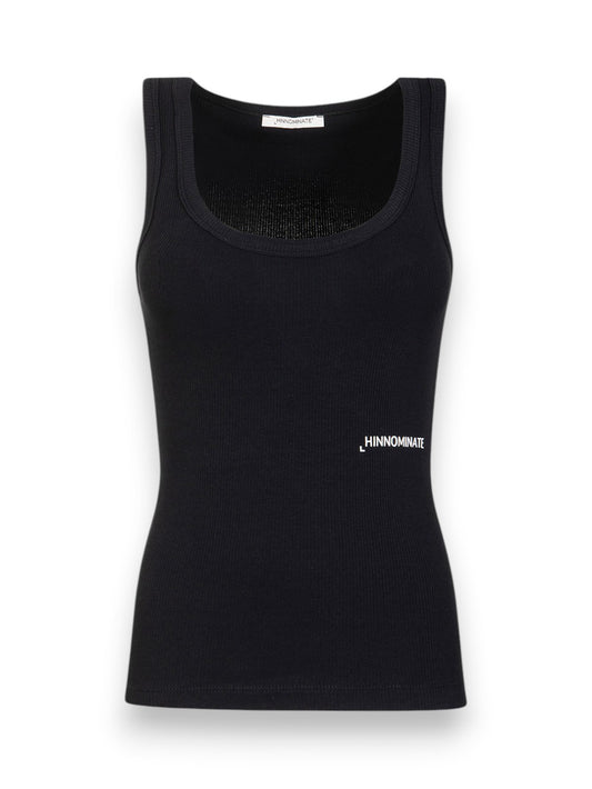 Hinnominate Canotta In Costina Con Scollo Rotondo - T-Shirt Donna - Nero