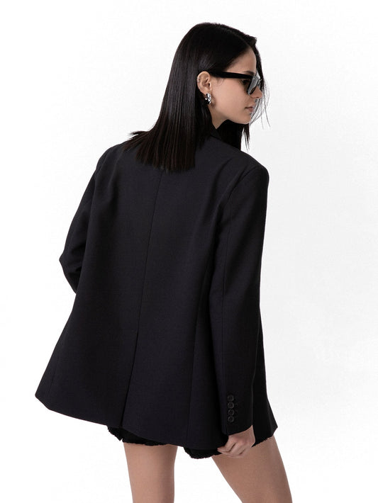 Hinnominate Giacca Monopetto Over Con Spalline - Capospalla Donna - Nero