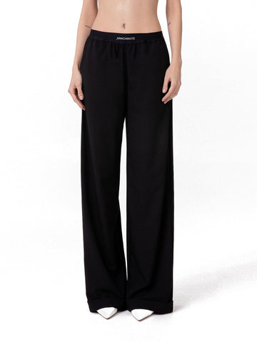 Hinnominate Pantalone Con Elastico Vita Risvolto - Pantaloni Donna - Nero
