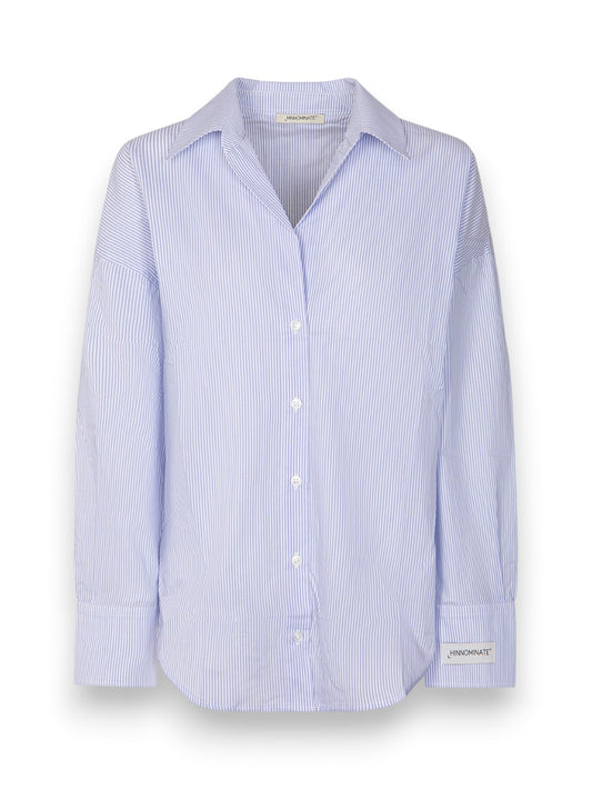 Hinnominate Camicia Basica Rigata In Cotone - Camicie Donna - Azzurro