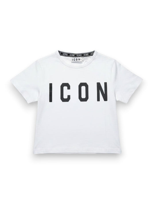 Icon Cropped Aderente M/m Logo Grande - T-Shirt Donna - Bianco