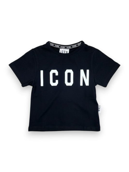 Icon Cropped Aderente M/m Logo Grande - T-Shirt Donna - Nero