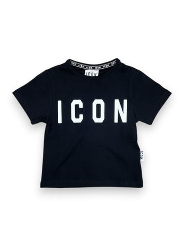 Icon Cropped Aderente M/m Logo Grande - T-Shirt Donna - Nero