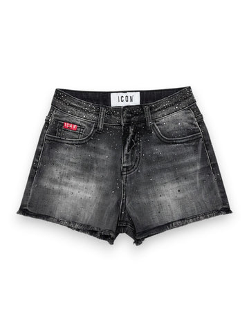 Icon Shorts Bambina - Denim Nero
