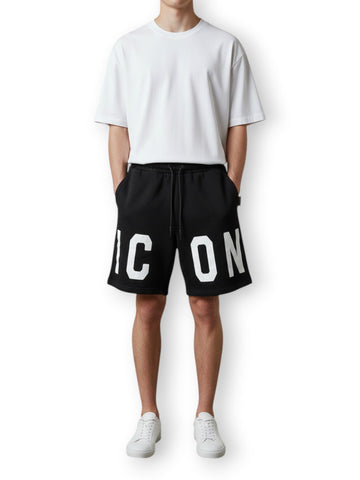Icon Bermuda Basico C/logo Su Fondo - Shorts Uomo - Nero/bianco
