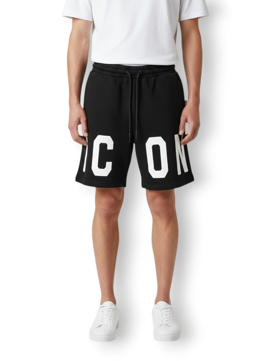 Icon Bermuda Basico C/logo Su Fondo - Shorts Uomo - Nero/bianco