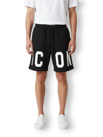 Icon Bermuda Basico C/logo Su Fondo - Shorts Uomo - Nero/bianco