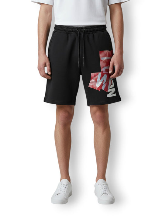 Icon Bermuda C/logo In Rilievo Lucido - Shorts Uomo - Nero