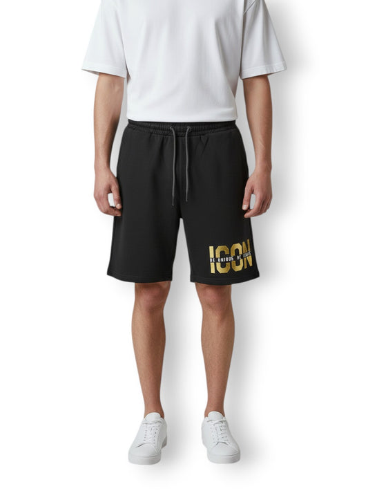 Icon Bermuda C/logo Oro - Shorts Uomo - Nero